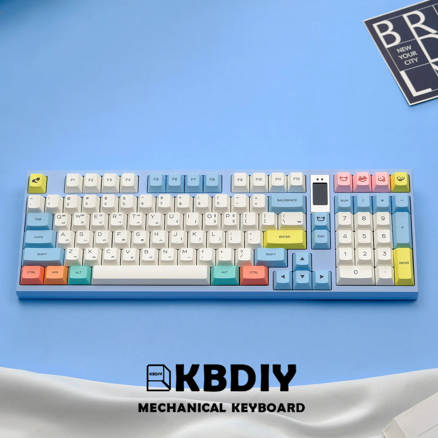 KBDiy Cherry Profile PBT Keycaps Korean Japanese Keycap Pastel Chalk Theme MX Switch For Mechanical Keyboard KIT ISO 7U 144 Keys