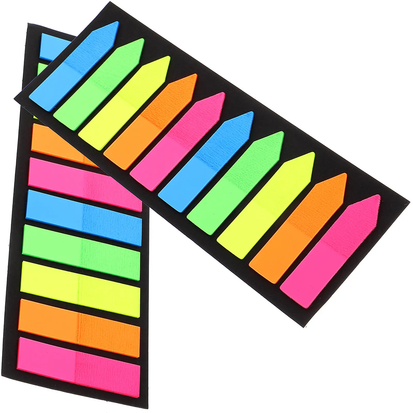 

2Sets Fluorescent Pointed Sticky Index Tabs Writable Bright Color Book Page Markers for Study Work School Supplies Office