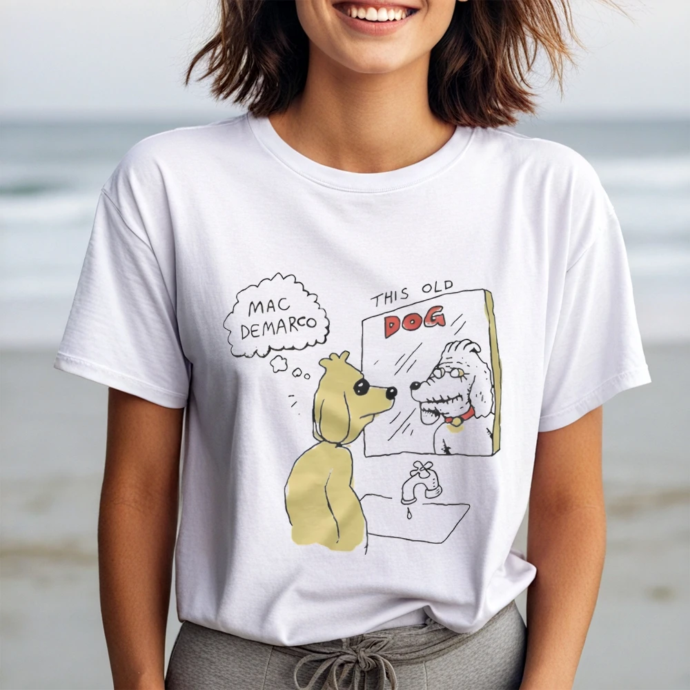 Divertente maglietta con grafica per cani Catoon, ampia e comoda, maniche corte, top, uomo, donna, streetwear, colore comfort alla moda