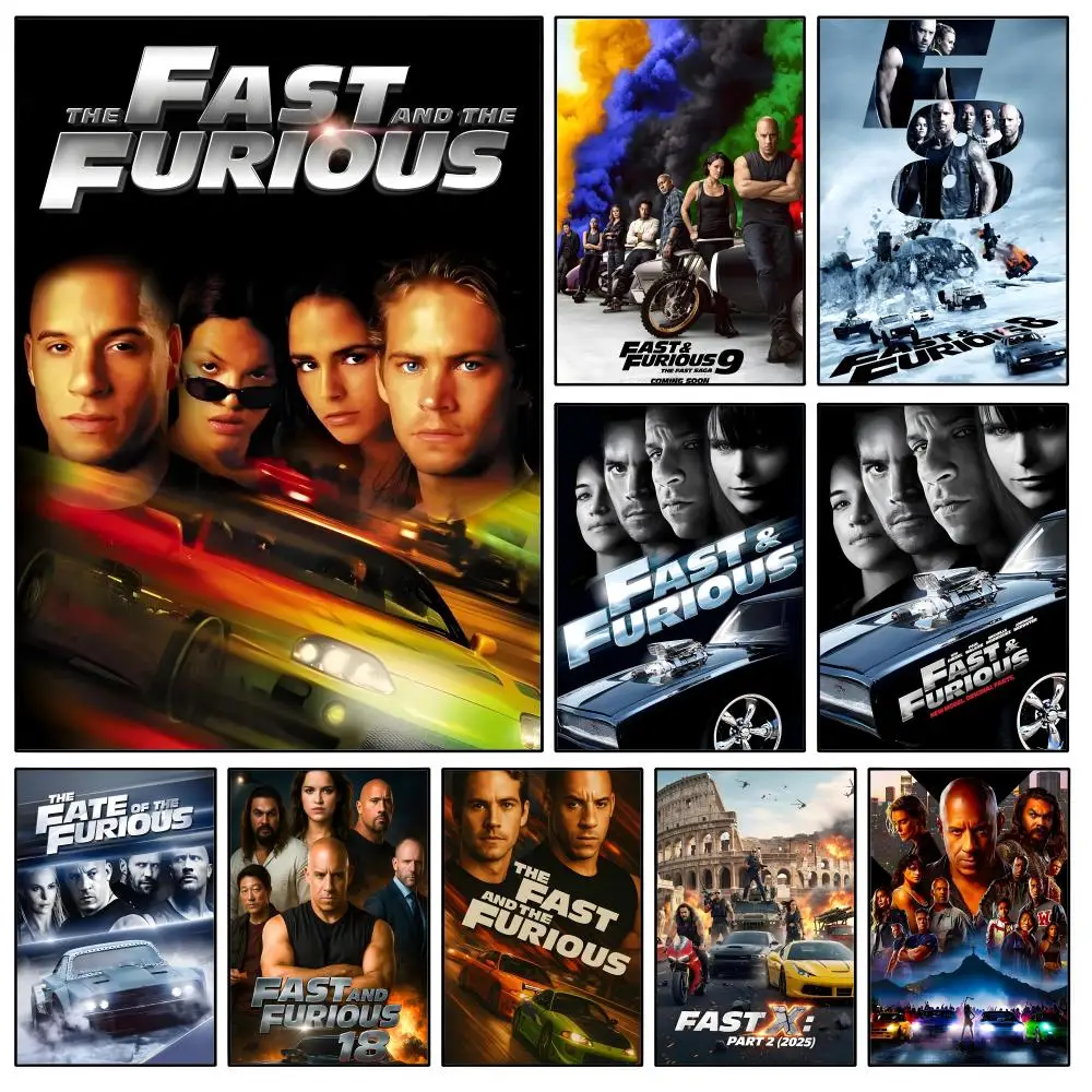 Film F-Fast & F-Furious Dom Toretto Poster Waterproof HD Modern Peel And Stick Wall Decor Bedroom Living Room Dorm Office
