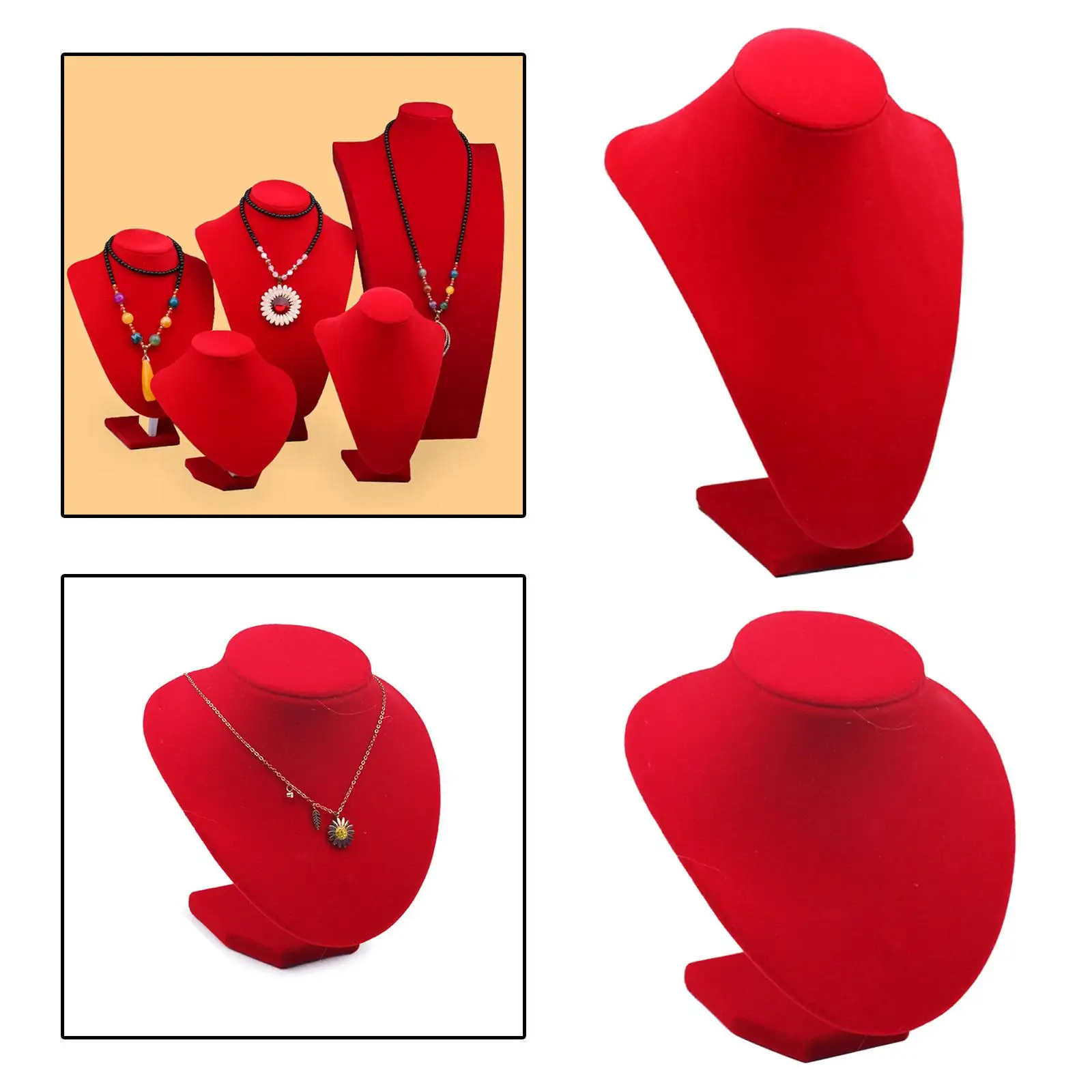 

Freestanding Necklace Display Bust with Base Scratchproof Fashion Pendant Holder