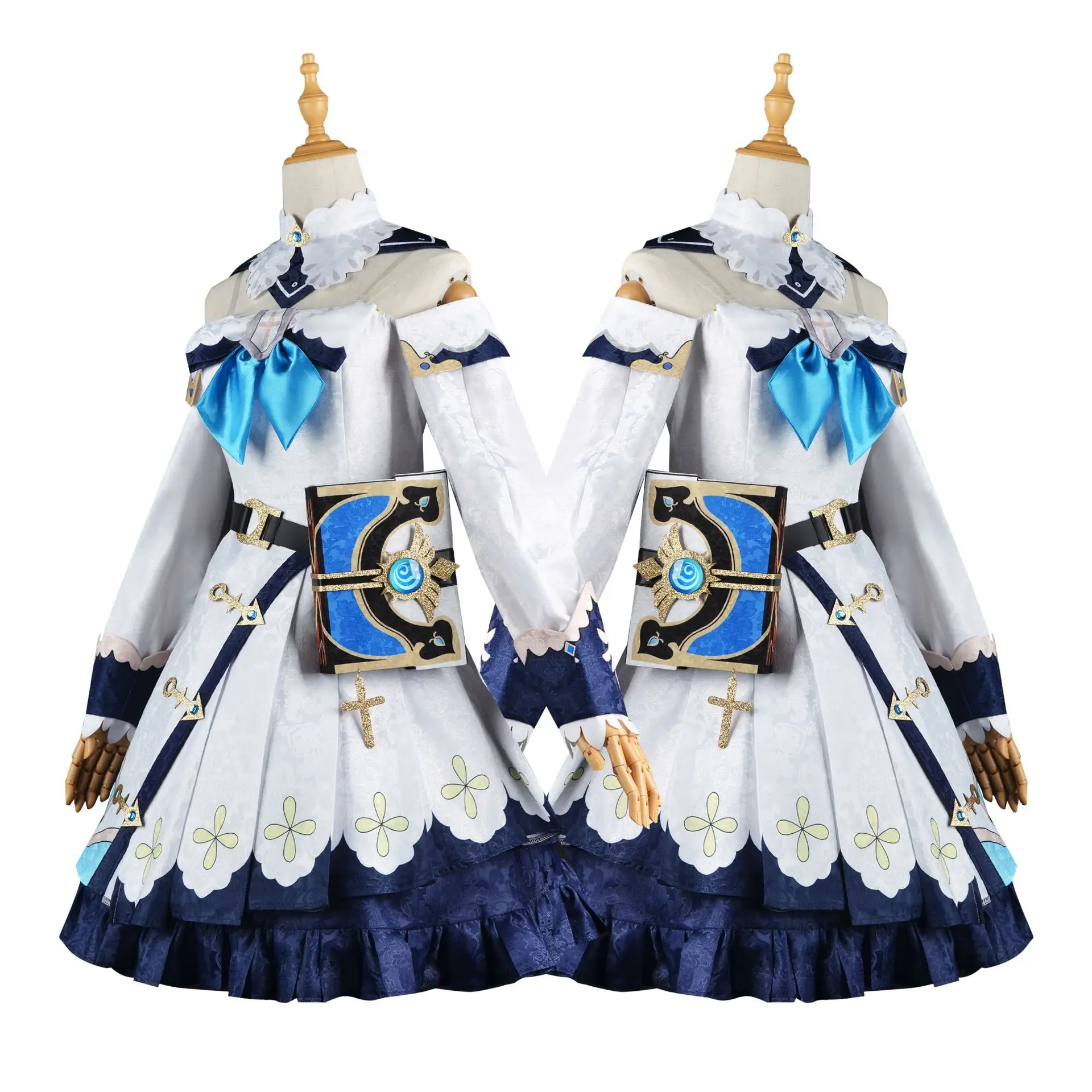 Genshin-Disfraz de Cosplay de impacto de Barbara, peluca de 2 estilos, vestido de princesa de Anime, traje de sirvienta Lolita para mujer de talla grande XXXL