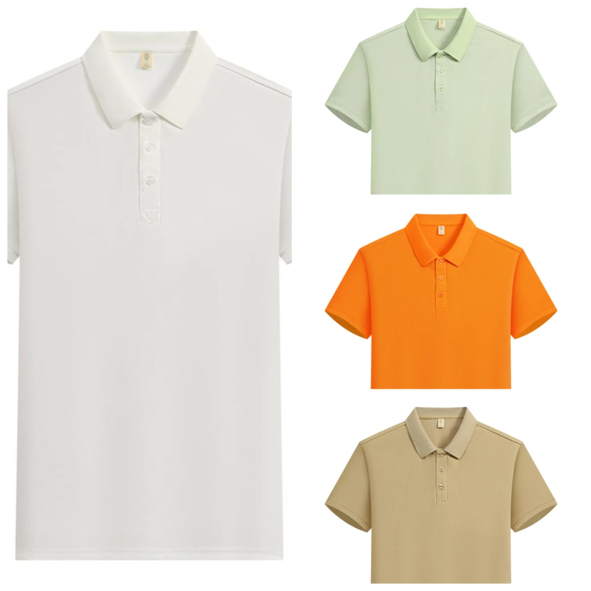

Рубашка поло высокого качества, мужская рубашка с короткими рукавами, классический воротник, однотонное платье, повседневный топ, три пуговицы, гладкая белая ткань