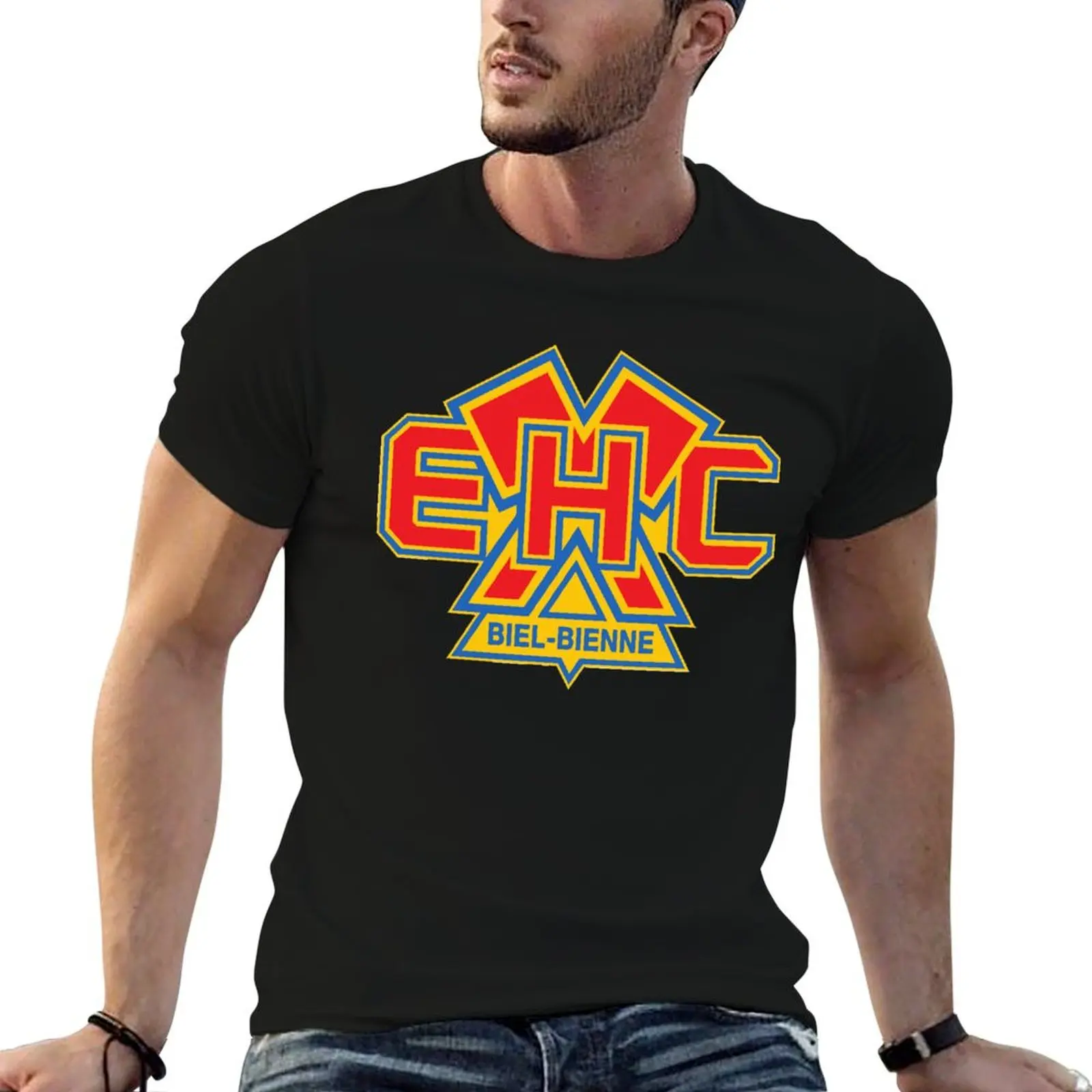EHC Biel Bienne Swiss Ice Hockey Sports Fans EHCB Switzerland Essential T Shirt T-Shirt anime tshirt man tshirt T-Shirt