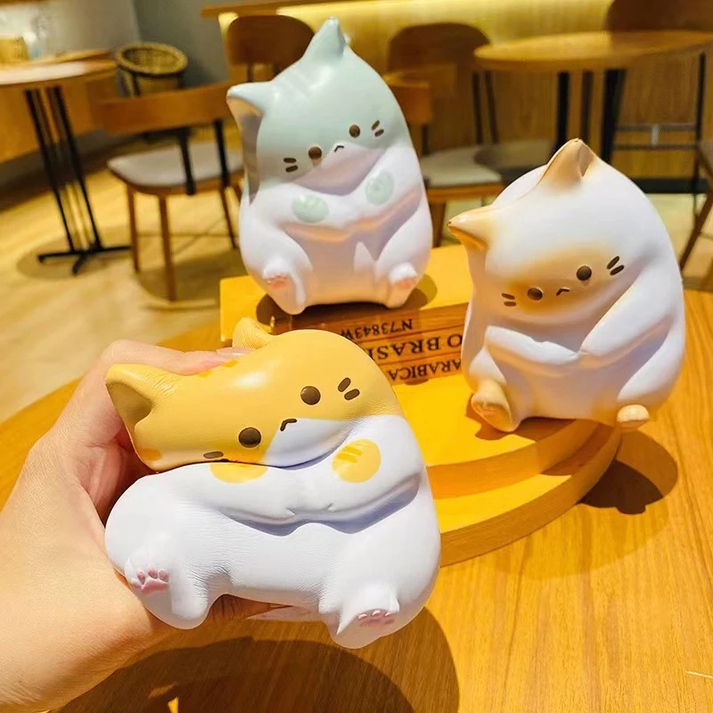 New Cat Stress Relief Squishy Toy PU Slow Rising Squeeze Antistress Ball Cartoon Table Ornaments Squishy Stress Reliever Toys