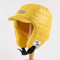 Sombrero Lei Feng de plumón para hombre y mujer, gorro de ciclismo para piloto, a prueba de viento y protección para los oídos, para mantener el calor, para otoño e invierno, nuevo