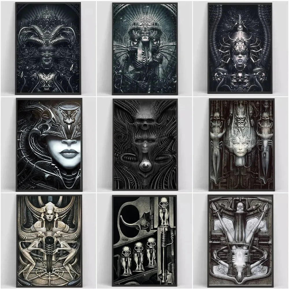 Alien Horror Hr Giger Li Ii Abstract Posters And Print Canvas Painting Wall Art Picture For Bedroom Room Home Decoration Cuadros