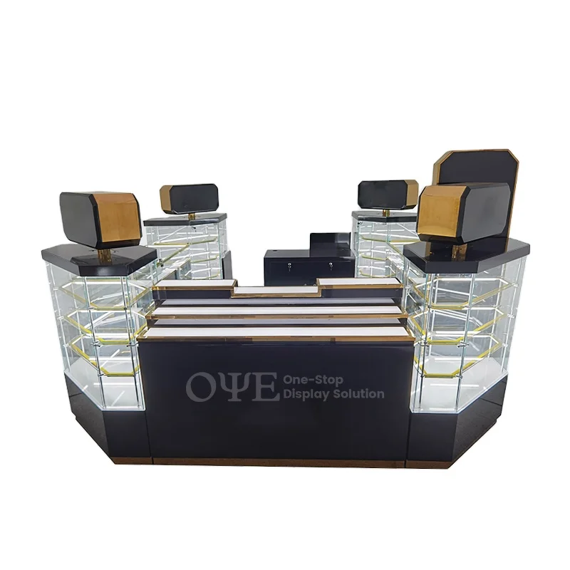 

Custom. glass perfume display counter with LED light high-end perfume display cabinet showcase for shop