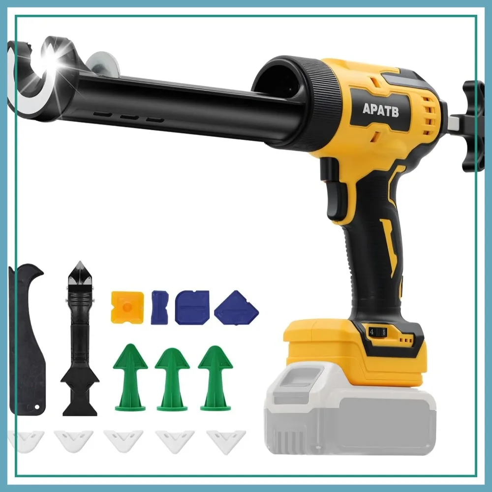

Cordless Caulking Gun for 20V Max Battery, No-Drip with LED Light, Electric Sealing Tool for Windows, Doors, Floors & Walls