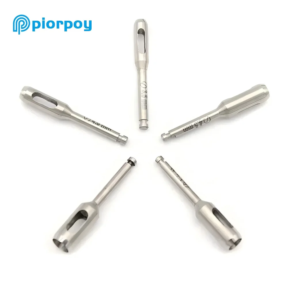 PIORPOY Dental Implant Tissue Punch 5Pcs/Set Dentistry Instrument Tools Stainless Steel Gingival Ring Cutter Low Speed Handpiece