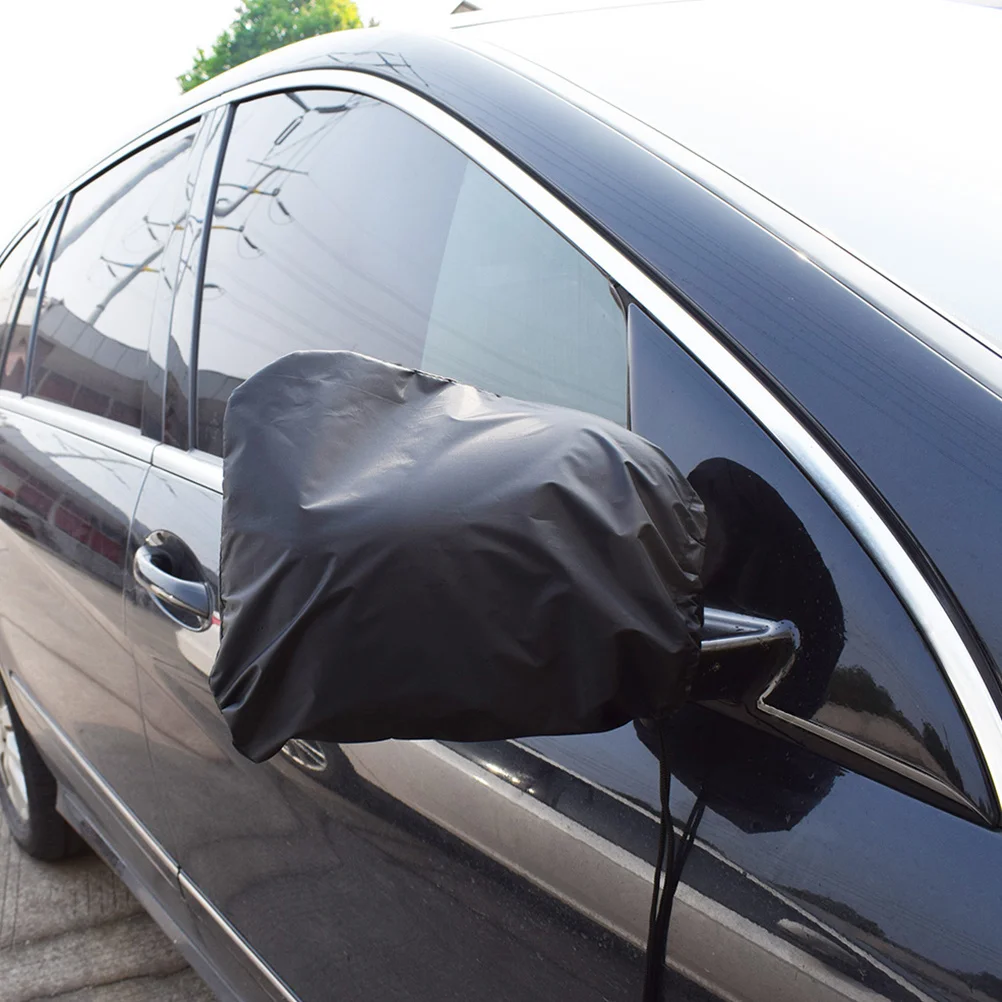 

4 pcs 33X27Cm Universal Car Side Mirror Covers Waterproof Snowproof Dustproof Protection For Rearview Mirrors Black