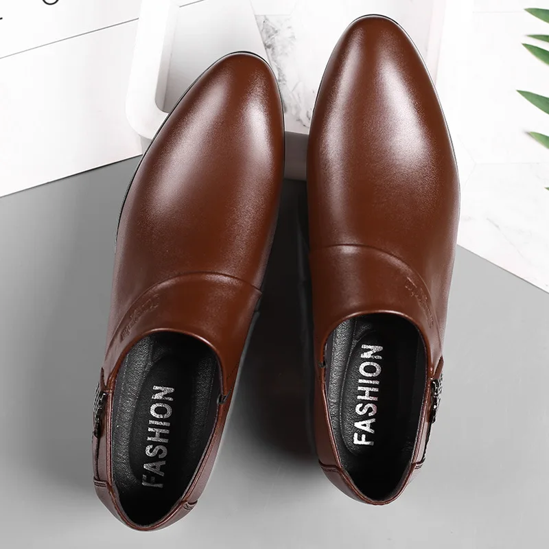 New Business Casual Leather Shoes for Men Fashion Social Shoes Men Banquet Loafers Plus Size Breathable Footwear  Zapatos Hombre