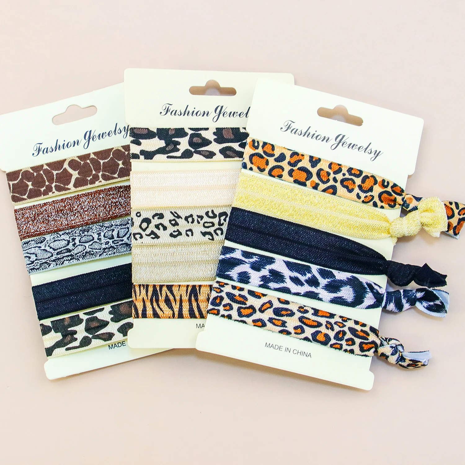 5pcs/set Girls Elastic Hair Ties Cute Leopard Headbands Hair Bands Print Hairbands Women Girls Ponytail Holder Hair Accessories