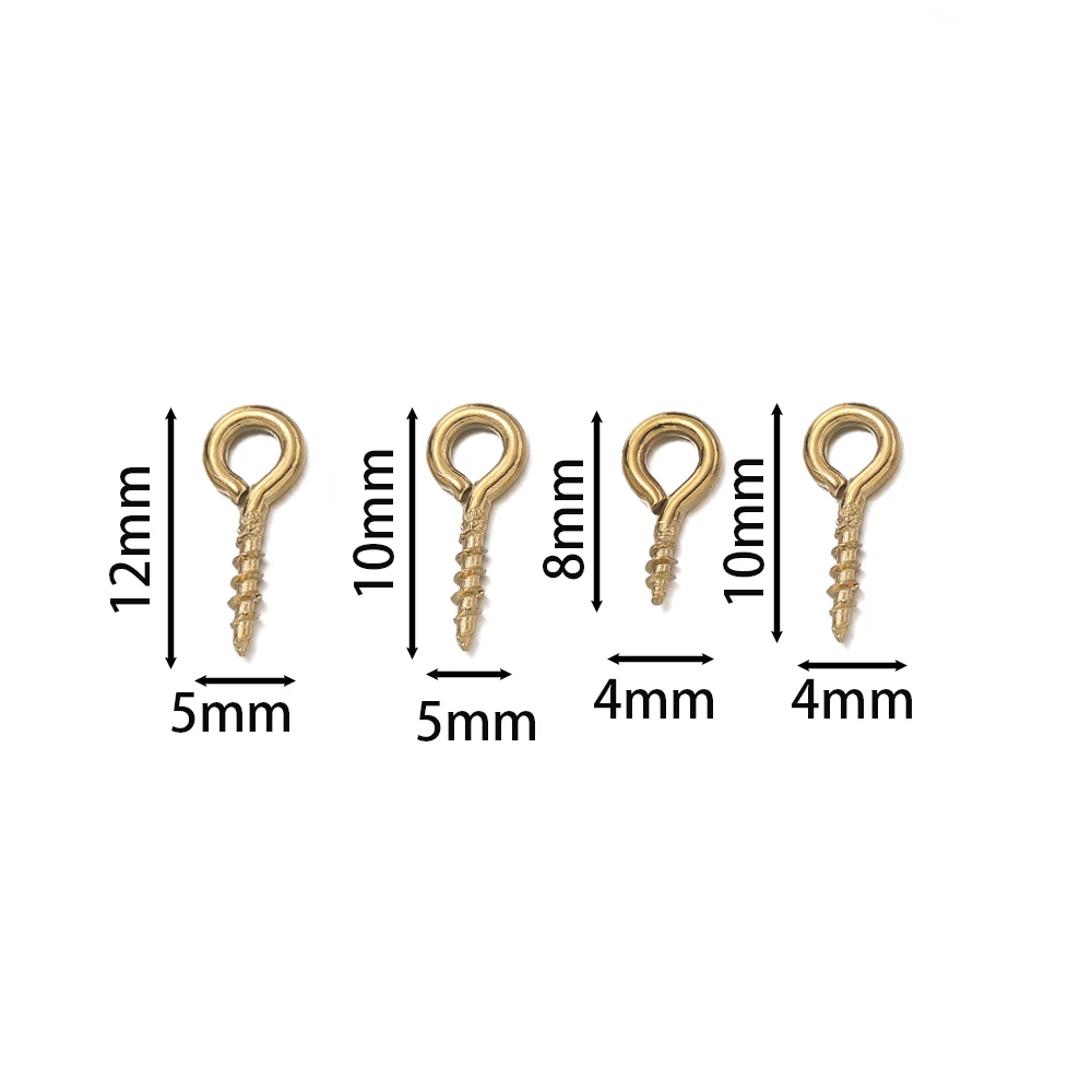 50-100 Stück/Lot Edelstahl Ösennadel Schlüsselanhänger Haken Ösennadeln Mini-Schraubanhänger DIY Gewindestift-Befestigung DIY Schmuck Armband – Detail 2