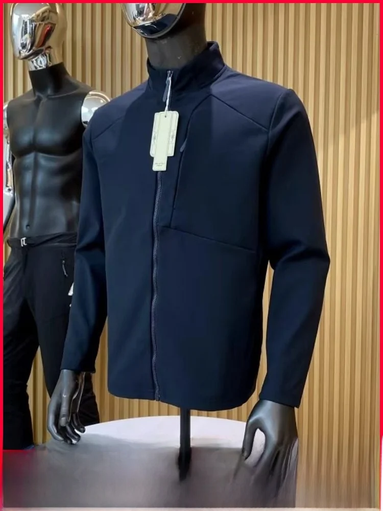 

Мужская повседневная куртка с воротником-стойкой, ветрозащитная, для активного отдыха, осенне-зимняя, из полиэстера, на молнии, модный городской стиль