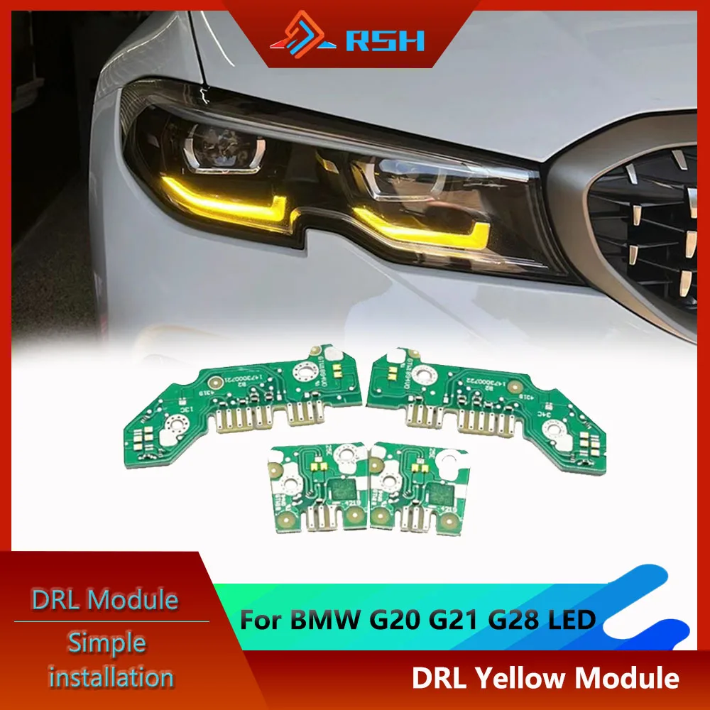 Car Yellow LED Module Board For BMW 3 Series G20 G21 G28 M3 CSL 3 series 2020-2022 Pre Lci Yellow Daytime Running Light DRL Chip