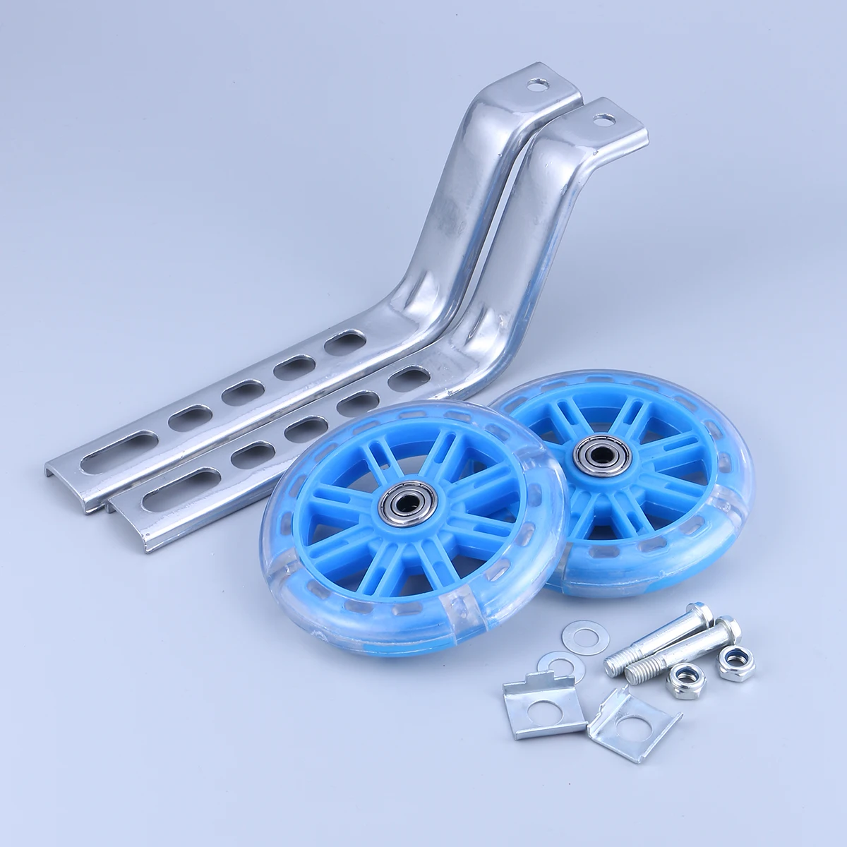 Balance Auxiliary Wheel Blue Mute Flash Kids Bike Training Wheels Silent Cycling Support Sturdy Adjustable For Child