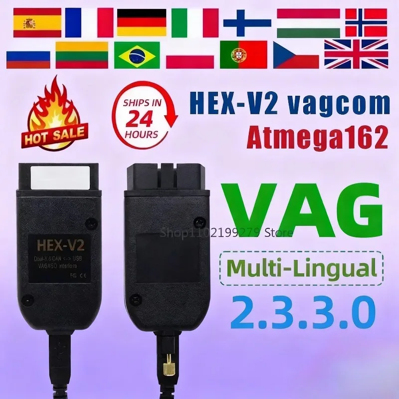 2025 VCDS VAGCOM Interfaccia VCDSCAN HEX V2 Aggiornamento 23.3.3 PER VW Per AUDI Skoda Seat Strumenti di diagnostica per auto multilingue