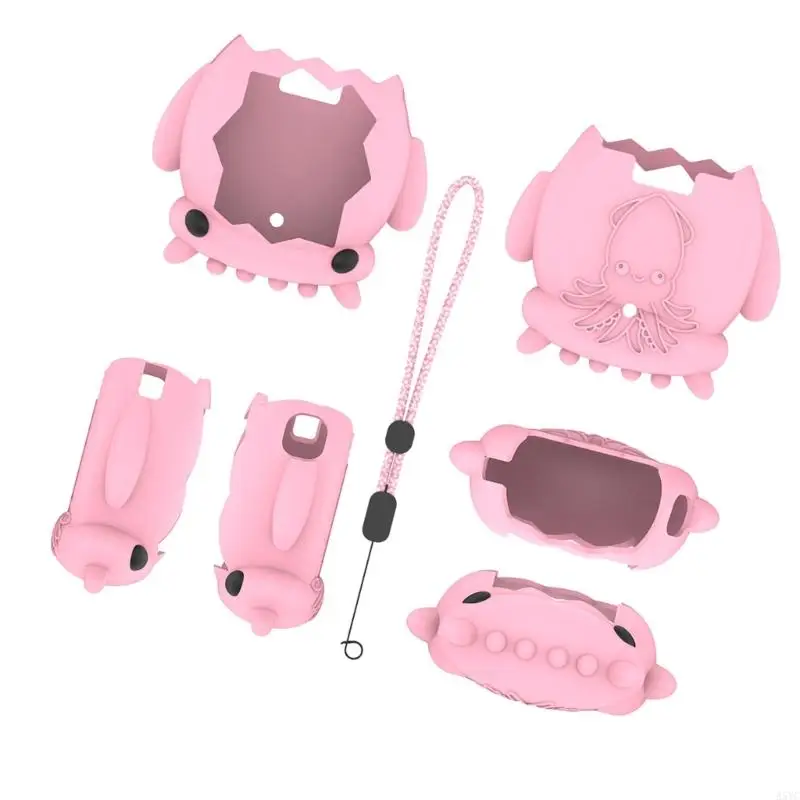A5YC Shockproof Silicone Protective Cover for Electronic Pet with Lovely Squid Theme Resistant to Drop and Scratch Daily Use