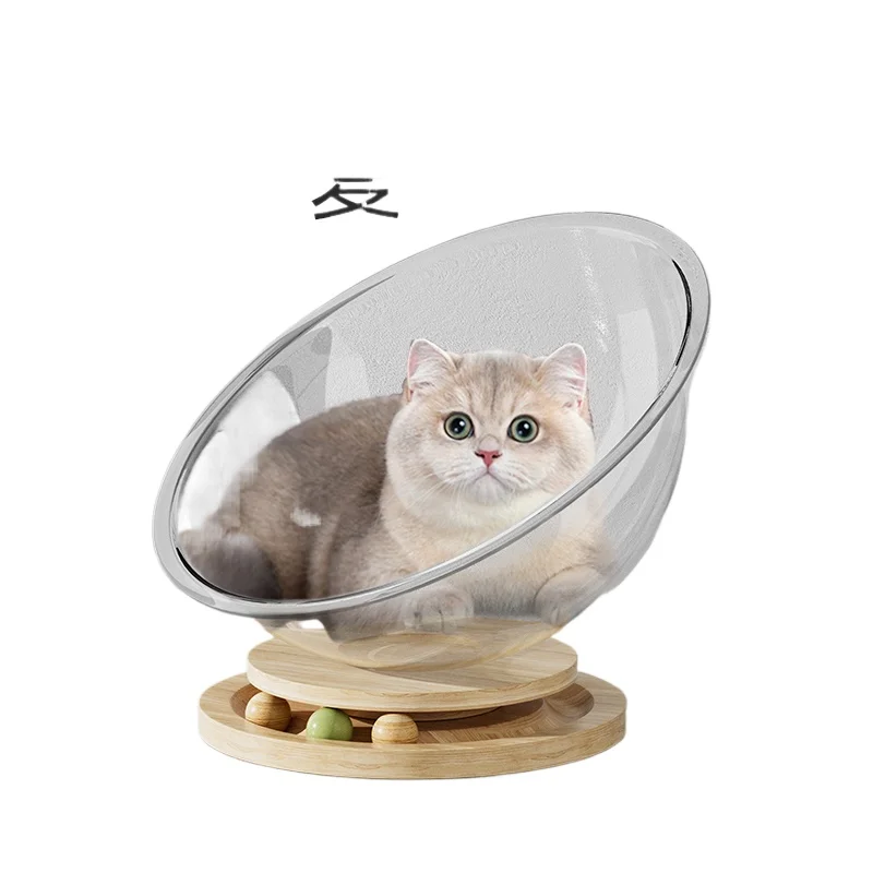 

Space capsule cat nest universal in all seasons, summer cat nestturntable cat toycat bed integrated semi-closed acrylic ice nest