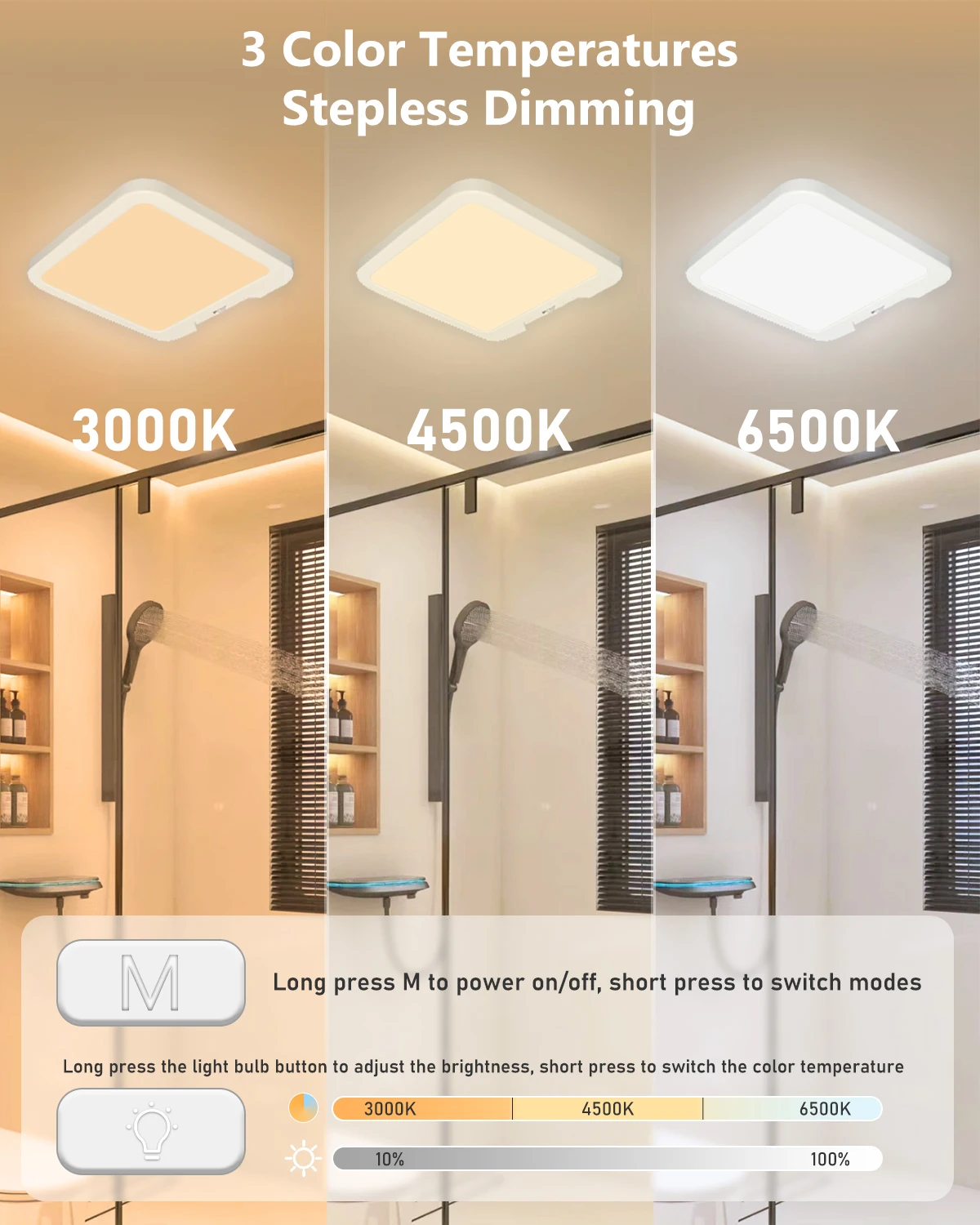 Square Household Ceiling Light 162Leds USB Rechargeable Battery Ceiling LED Lamp Dimming Human Body Sensing Decorative Lighting