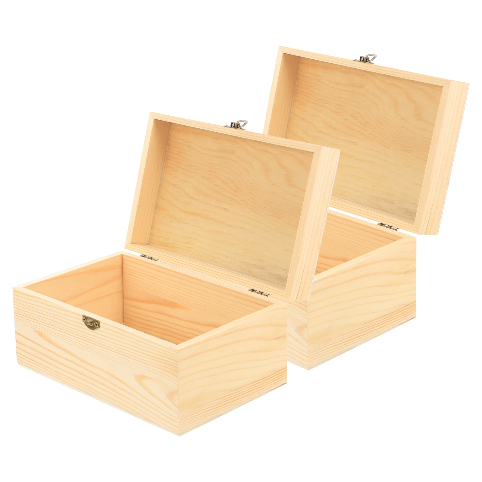2Pcs Jewelry Storage Box Wooden Rectangular Small Organizer Case Compact Decorative Container for Necklaces Bracelets