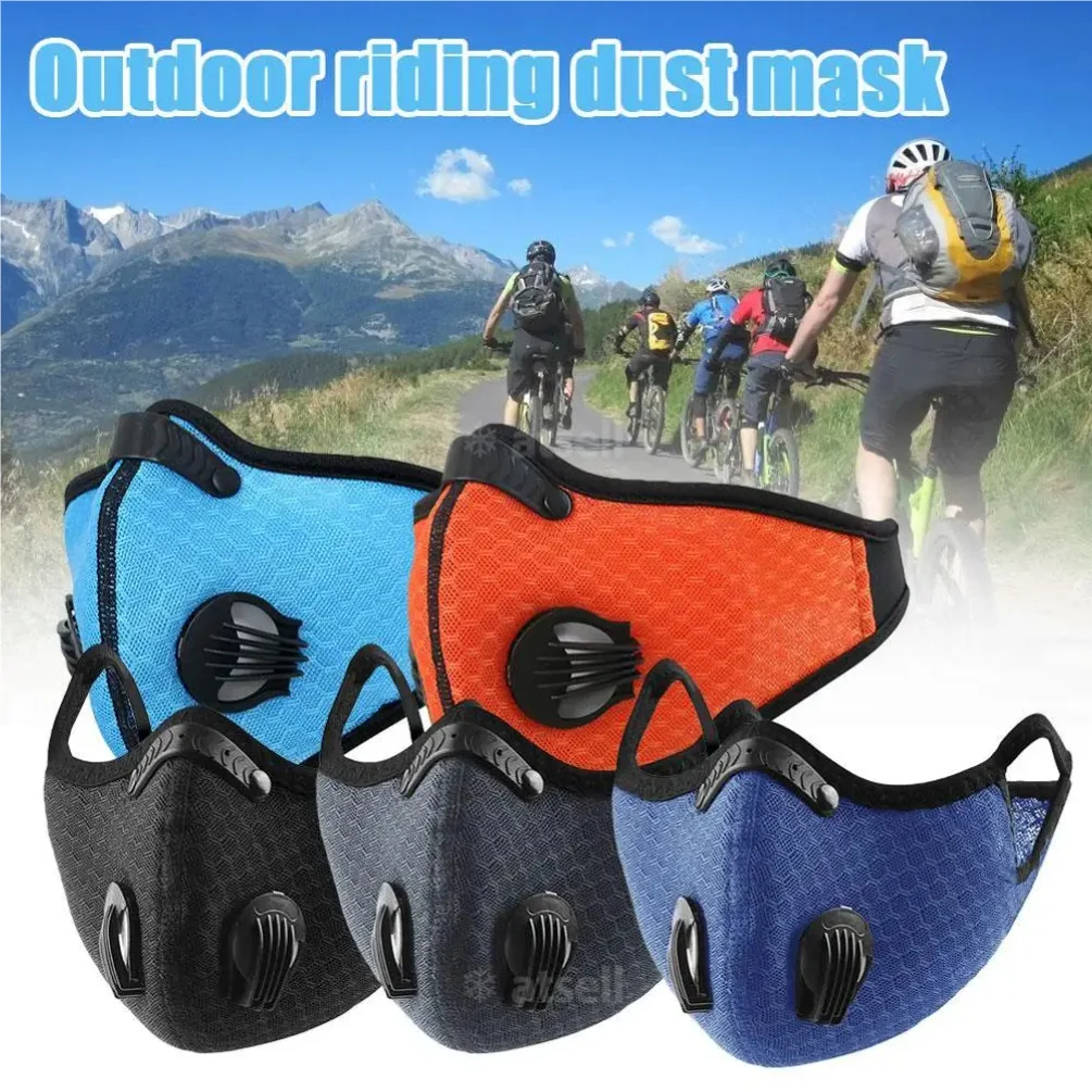 

Adults Unisex PM2.5 Mouth Mask with Valves Respirator Washable Reusable Dustproof Mouth-muffle Fa