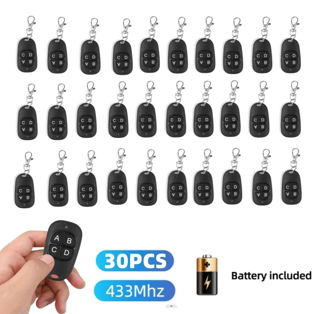

1-50pcs 433MHz Remote Control Universal Garage Remote 4 Buttons Duplicator Controller Replacement Wireless Car Keys for Garage