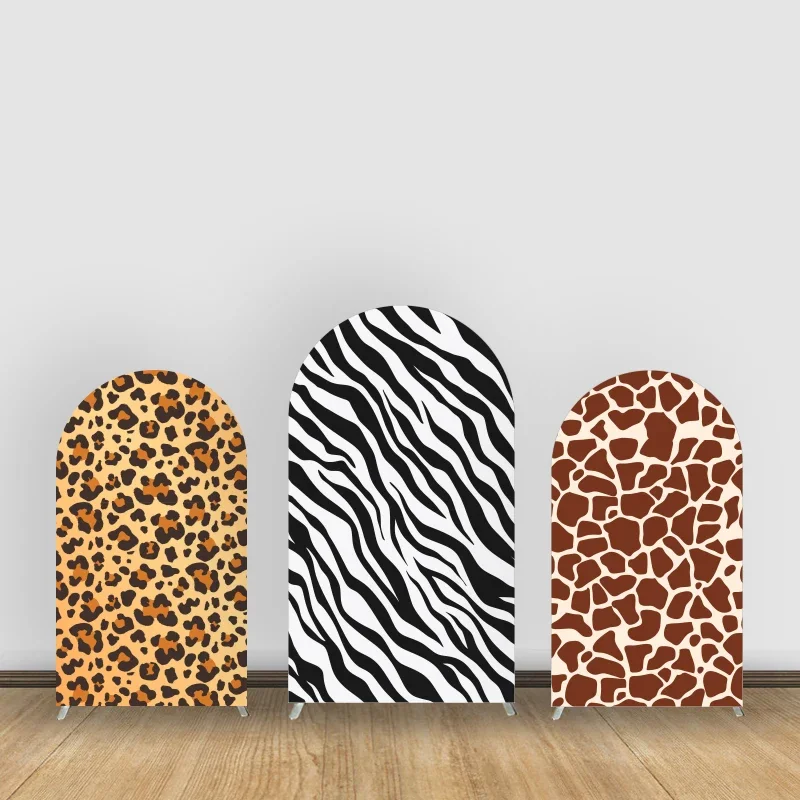 Animal Print Theme Arch Backdrop Cover Boys Birthday Party Decoration Chiara Wall Background Suitable for Arch Backdrop Stands