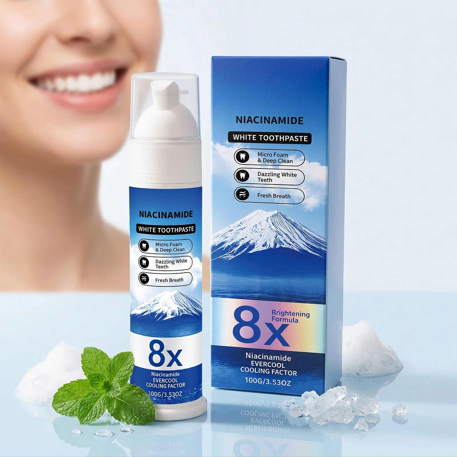 Whitening Toothpaste Cleans Surface Deposits Soothes Mouth Improves Bad Breath Dullness Brightening Teeth Oral Care Toothpaste