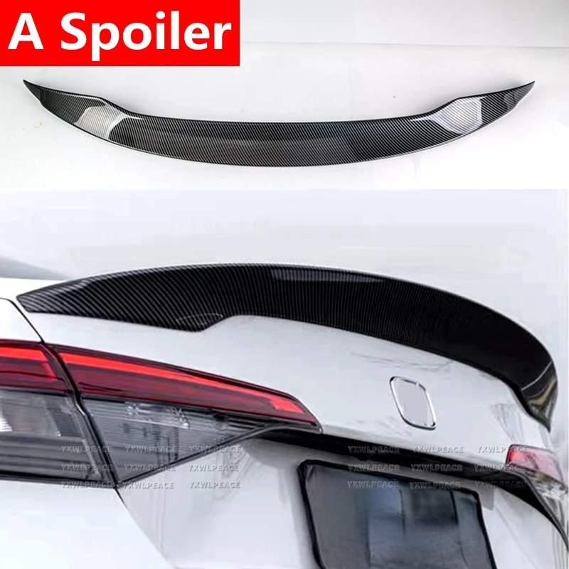 For Honda 11th Civic 2022 2023 2024 High Quality ABS Glossy Black And Carbon Fiber Look Rear Trunk Lid Spoiler Car Accessories