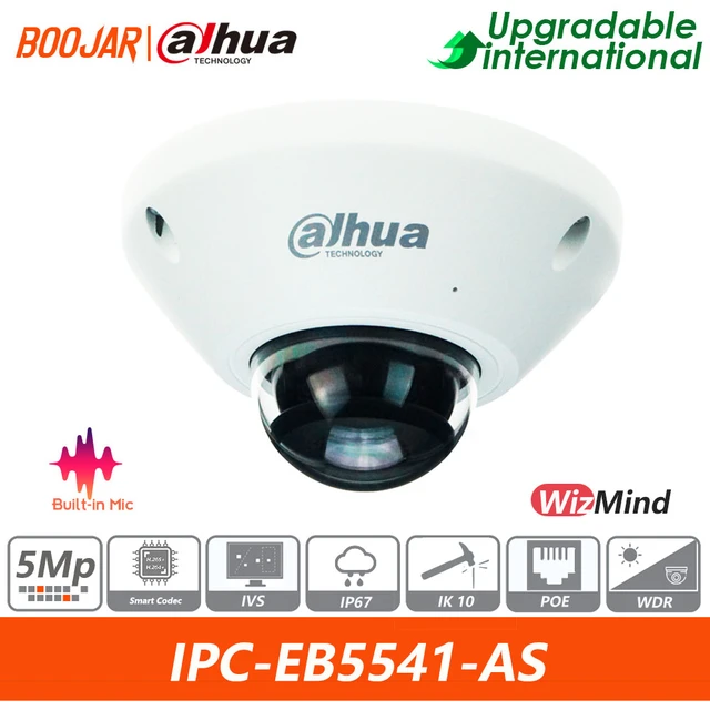 Dahua Original IPC-EB5541-AS 5MP WizMind Fisheye Network Camera Panorama  180 Degree Built-in MIC IP67 IK10 - AliExpress