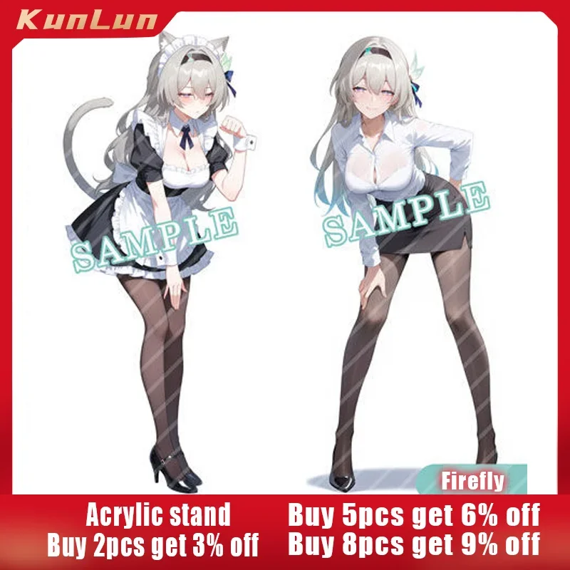 

15cmgame Honkai Star Firefly Acrylic Stand Sexy Firefly Black Silk Figure Rabbit Child Fireflys Statue Maid Fire fly Desk Toy