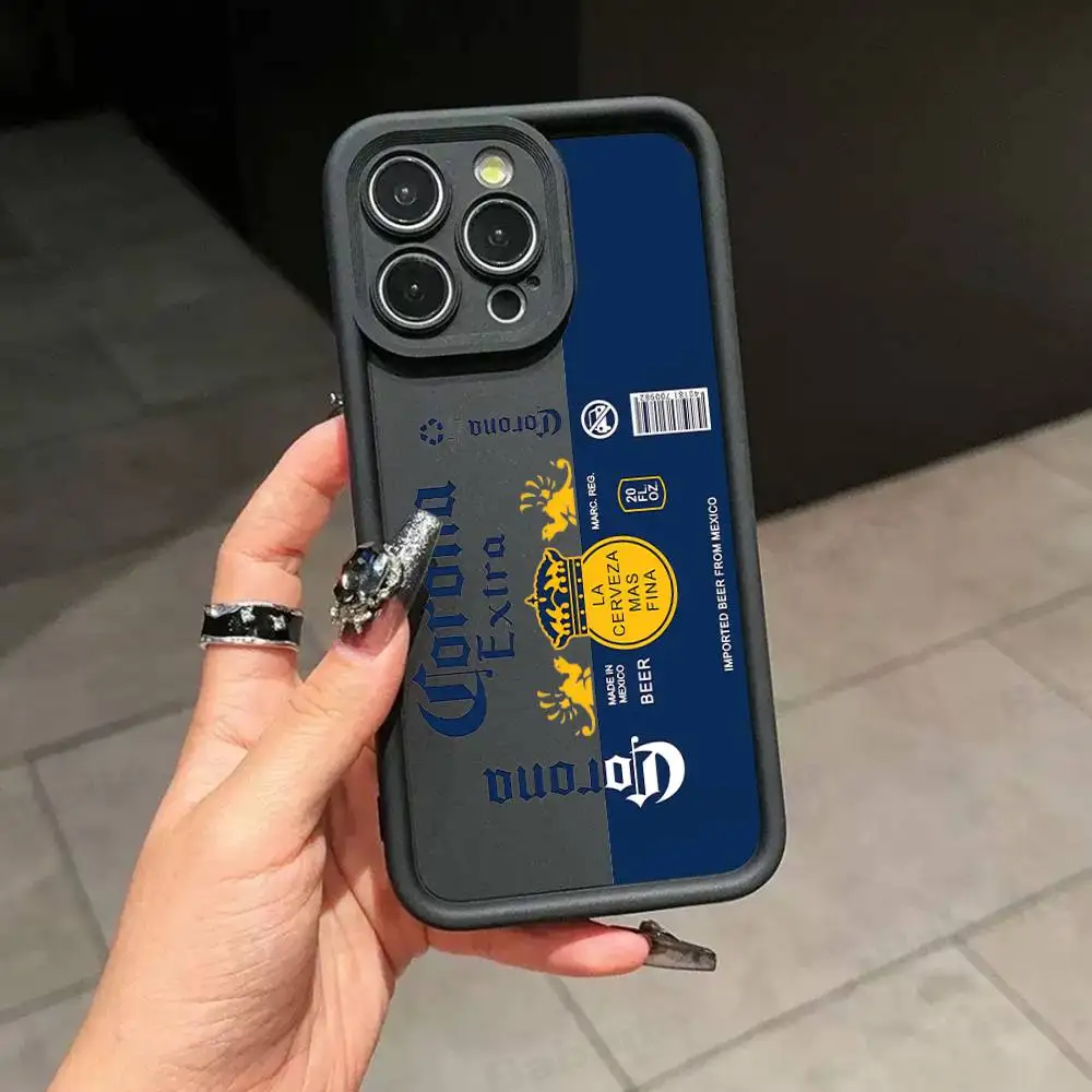 Casing Handphone Silikon Fashion C-Corona Extra Beer Untuk IPhone 17 Air 17 16 15 14 13 12 11 Plus Pro Max Anti Benturan