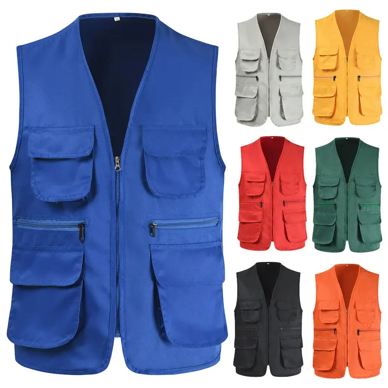 Quick-Drying Breathable Mesh Vest Men Photographer Sleeveless Jacket Multi-Pockets Outdoors Hiking Fishing Hunting Vest