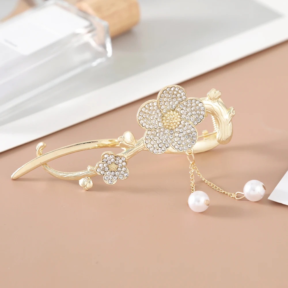 Haimeikang Rhinestone Twist Hair Clip Women Tassel Ponytail Hairpin Fashion Jewelry Headwear Styling Tools Hair Accessories