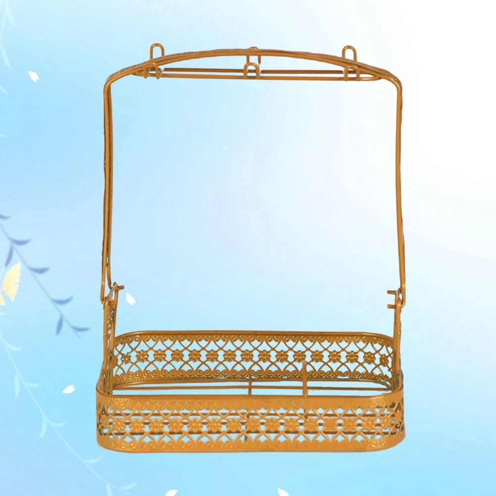 

Coffee Cup Rack Handcrafted Wrought Iron Mug Storage Rack Flatback Design Wire Basket Countertop Kitchen