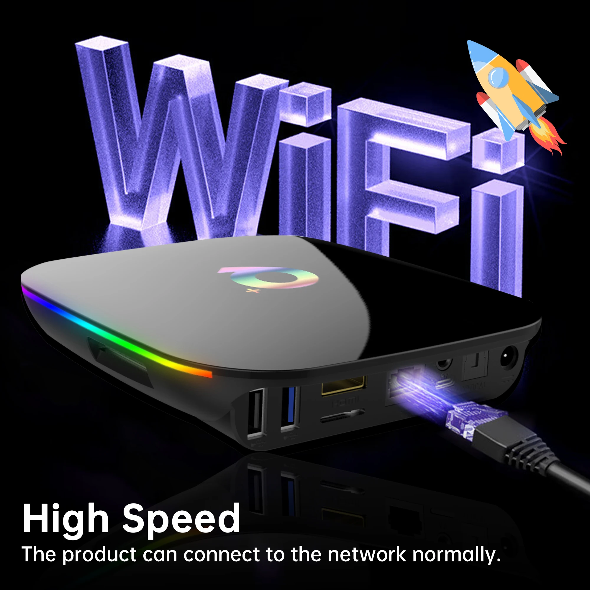 TV Box Global Version Q+ Allwinner H616 Ultra HD 6K USB3.0 HDR10+ With Ambient Lighting Set Top Box Streaming Media