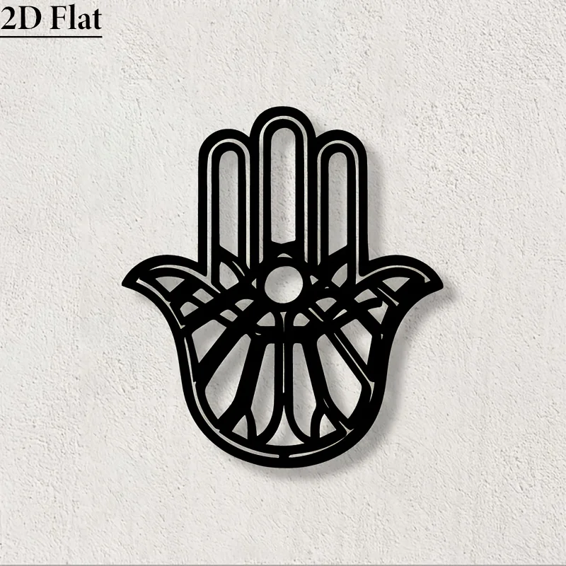 CIFBUY Iron Wall Art Hamsa Hand Laser Cut Metal Decor Minimalist Black Silhouette Ornament For Living Room Bedroom Home