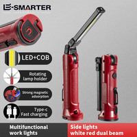 COB LED Work Light Rechargeable Folding Flashlight Outdoor Camping Car Repair Lighting Portable Lamps with Magnetic Hanging Hook
