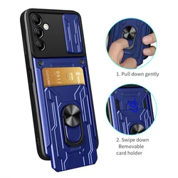 Shockproof Armor Case For Samsung Galaxy A14 A34 A54 5G Magnetic Holder Ring Cases For Sumsung A 54 14 34 Card Slot Back Cover