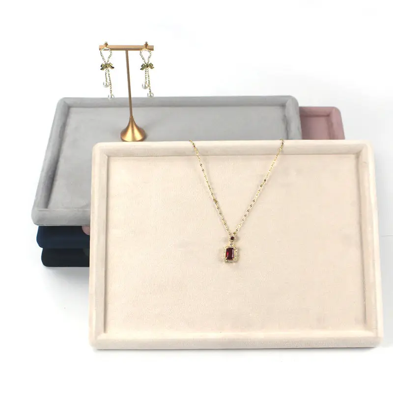 Cashmere Jewelry Display Tray Stackable Necklace Bracelet Ring Watch Drawer Showcase Jewelry Holder Dropshipping