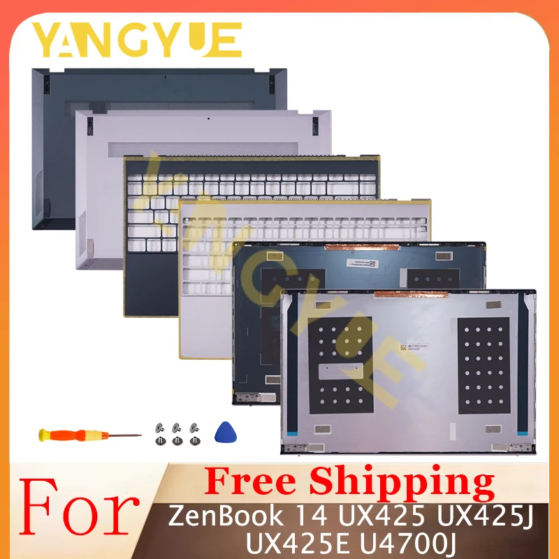 New Original Laptop Case For ZenBook 14 UX425 UX425J UX425JA U4700J LCD Back Cover Front Bezel Palmrest Hinges Bottom Case