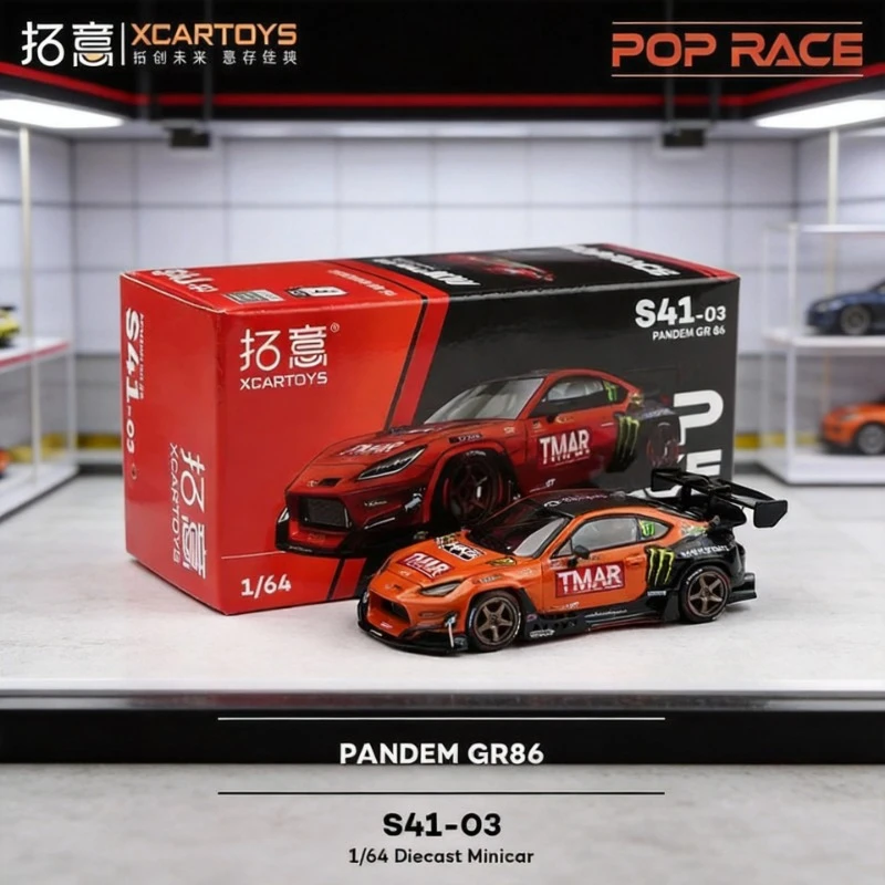 

XCARTOYS POPRACE 1/64 Scale Alloy Realistic Toyota Supercar Collectible PANDEM GR86 Racing Car Model Exquisite Ornament Boy Gift