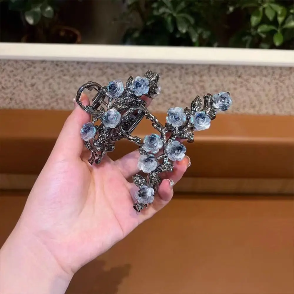 

Коготь для волос с цветком камелии, держатель для хвоста, аксессуары для волос, металлическая заколка для волос в виде краба, головной убор, зажим для укладки волос, большой зажим в виде акулы