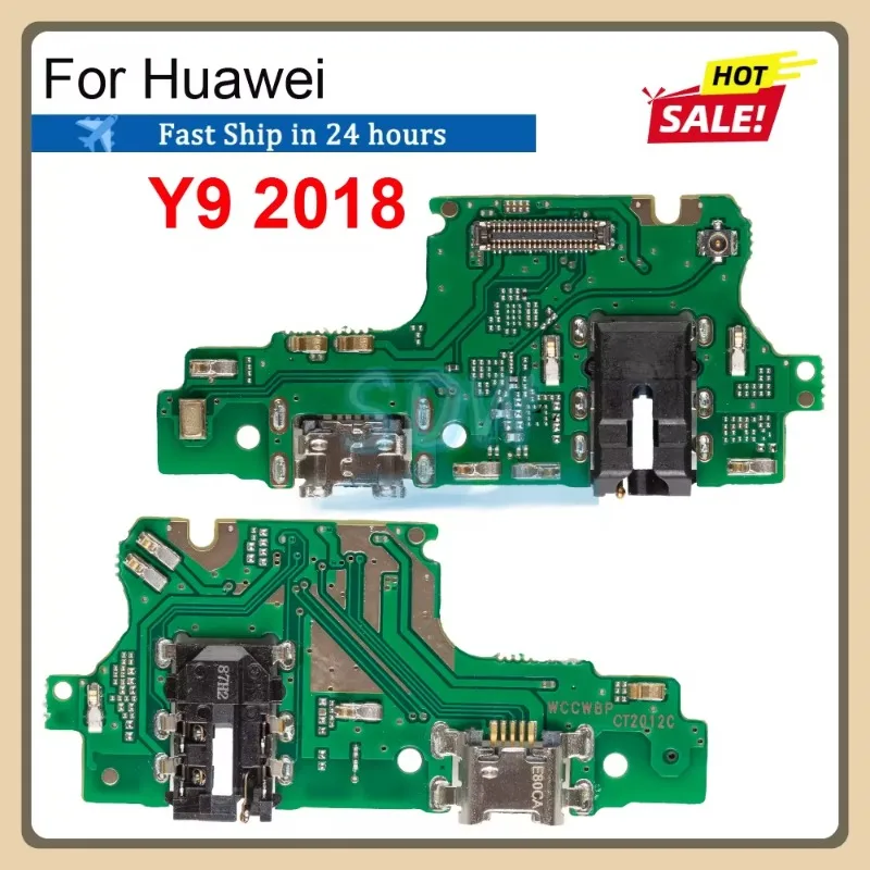 1pcs NEW Dock Charging Port Connector Flex Cable With MIC For Huawei Y6 Y7 Y9 Pro Y5 Prime 2017 2018 2019 USB Charger Flex