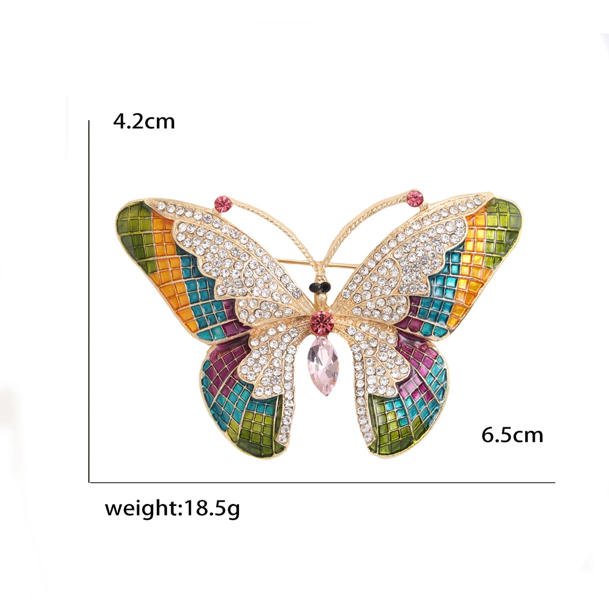 Rhinestone Butterfly Brooches for Women Unisex Glass Insect Pins Banquet Party Backpack Gifts Jewelry Accessories image 3