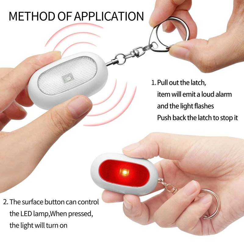 Self Defense Siren Safety Alarm for Women Keychain with  LED Light Personal Self Alarm Personal Security Keychain Alarm