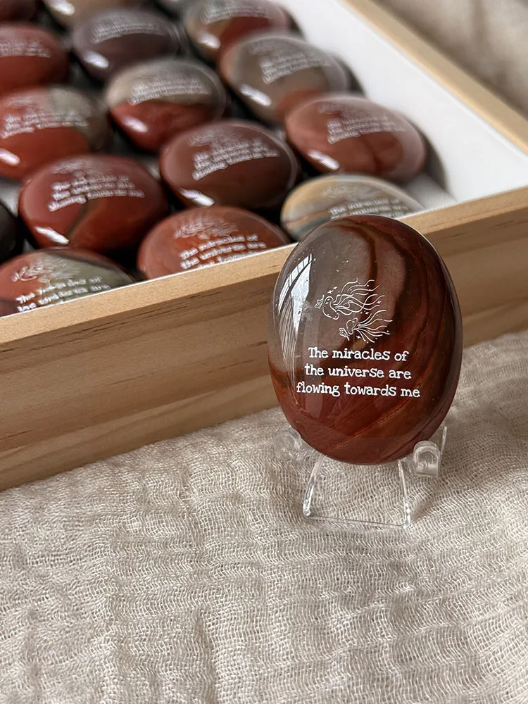 1PC Ocean Jasper Palm Stone Original Design Natural Crystal Healing Energy Feng Shui Ellipse Inspirational Stones Decoration