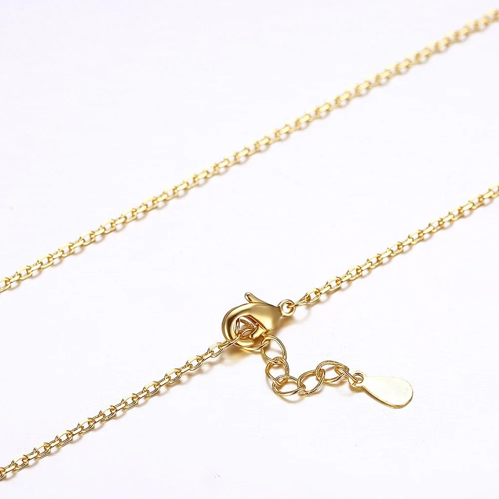 NK25 Women 925 Gold plated with chain necklace Copper jewelry cross necklace extension chain